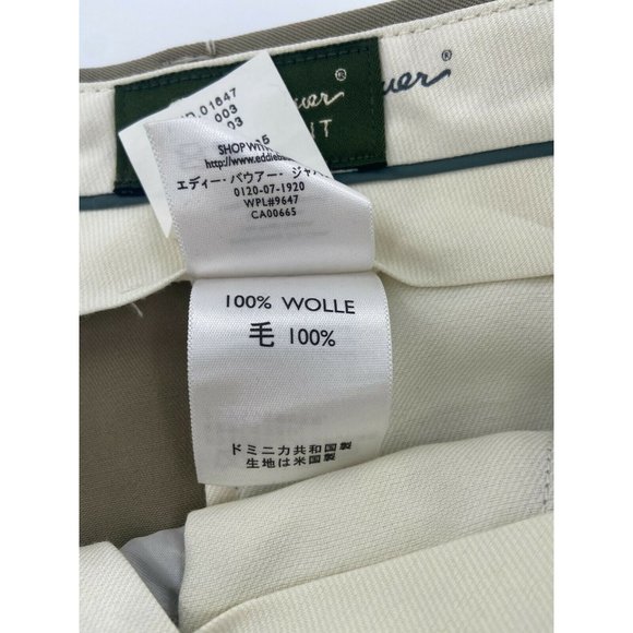 **Sold*EDDIE BAUER Wrinkle-Free Ruston Fit Pleated Dress Pants Men's 36x30 100% - Picture 3 of 7